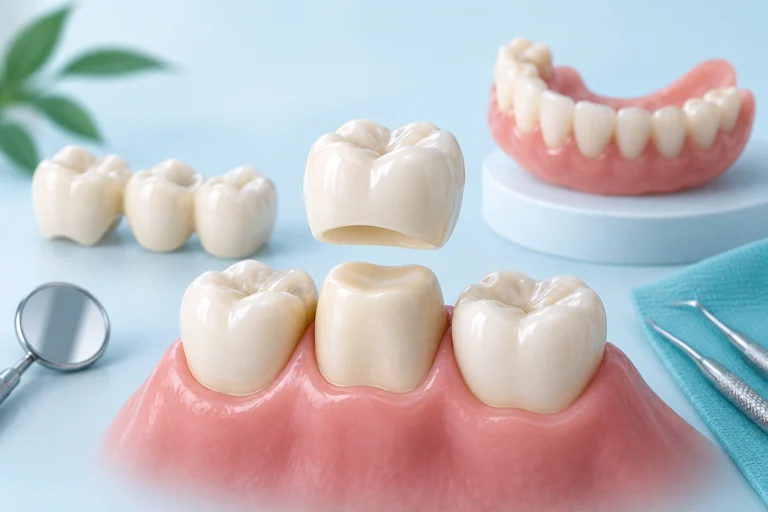 Illustration: Loose, damaged, or uncomfortable dental work