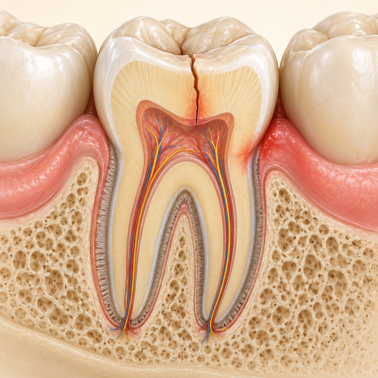 Clinical illustration of cracked tooth