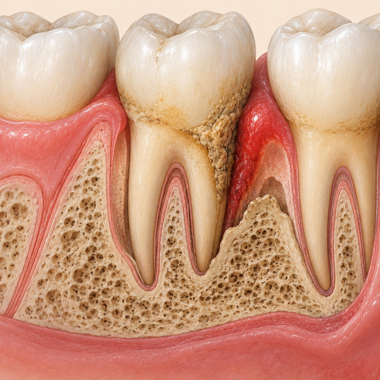 Clinical illustration of periodontal disease
