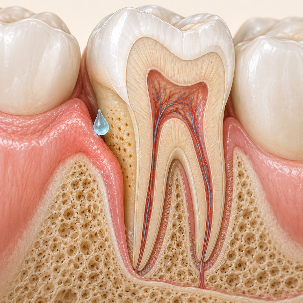 Clinical illustration of tooth sensitivity